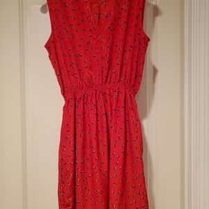 Red summer dress with pockets